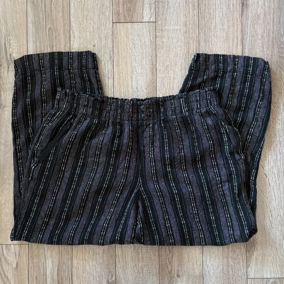 Briggs Linen Blend Wide Leg Pull-On Pants with Black and White Stripes Size XL - Picture 3 of 10